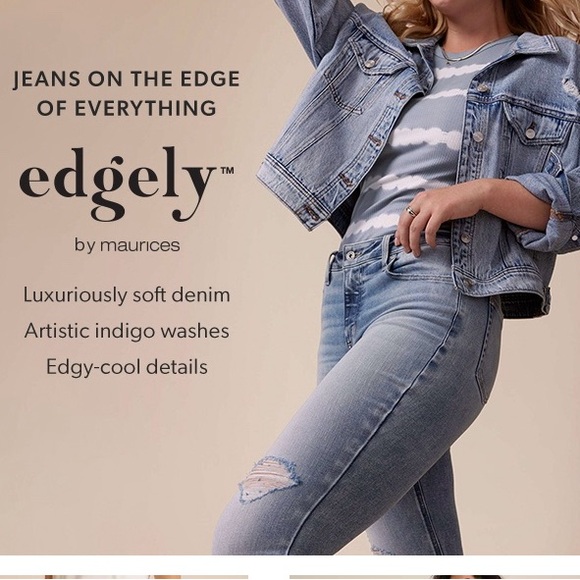 Edgely relaxed boyfriend crop jeans. New without tags. Size 16. - Picture 5 of 5